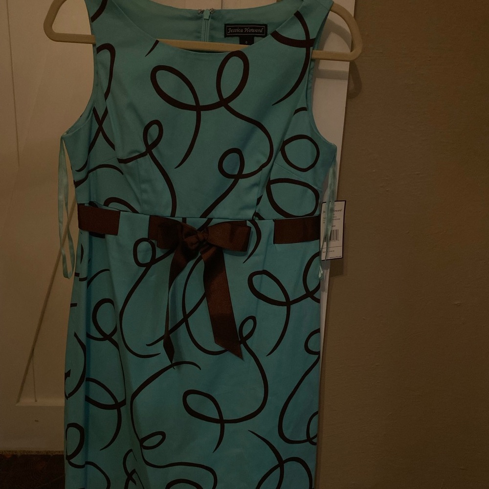 Jessica Howard NWT dress. Turquoise and brown.